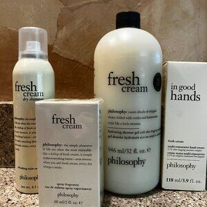 Philosophy Set of Fresh Cream , Shower Gel, Body Spray, Dry Shampoo, Hand Creme!